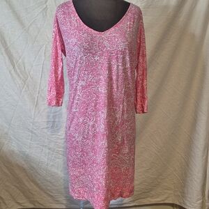 Lilly Pulitzer Pink and White Long Sleeve Dress